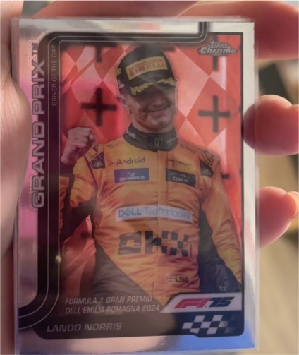 2025 Topps Chrome Formula 1 #128 Lando Norris Grand Prix Driver of the Day — front