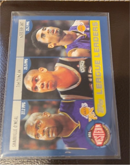 2002-03 Topps #181 League Leaders Shaquille O'Neal Tim Duncan Dikembe Mutombo — front