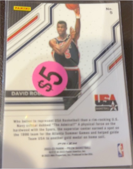1992 Panini USA Basketball #5 David Robinson — front