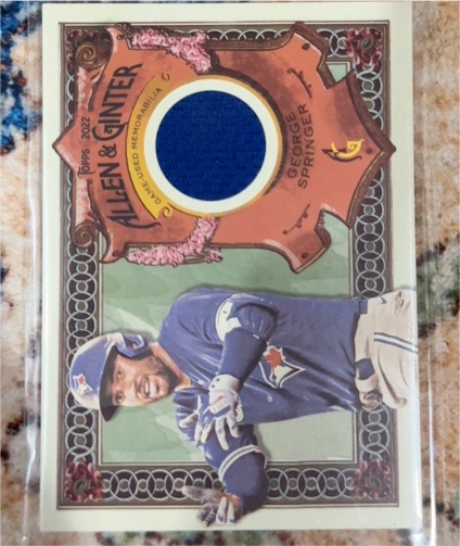 2022 Topps Allen & Ginter #AGRA-GSP George Springer — front
