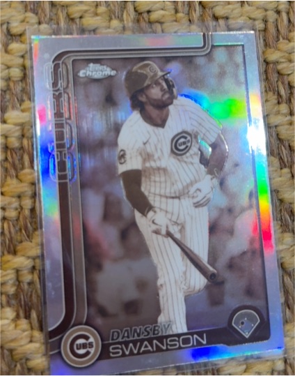 2025 Topps Chrome #215 Dansby Swanson Sepia Refractor — front