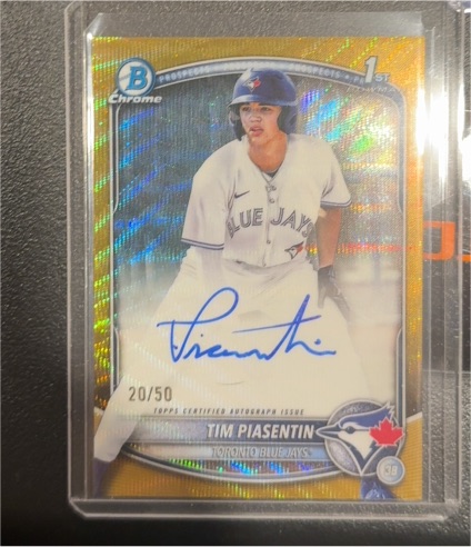2025 Bowman Chrome 1st #Tim Piasentin — front