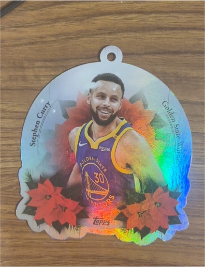 2025-26 Topps Holiday #DCO-SC Stephen Curry Oversized Die-Cut Ornament — front