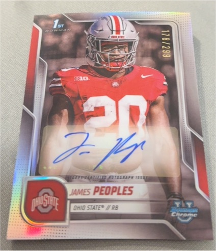 2025 Bowman University Chrome #BCA-JP James Peoples 1st Bowman Auto — front