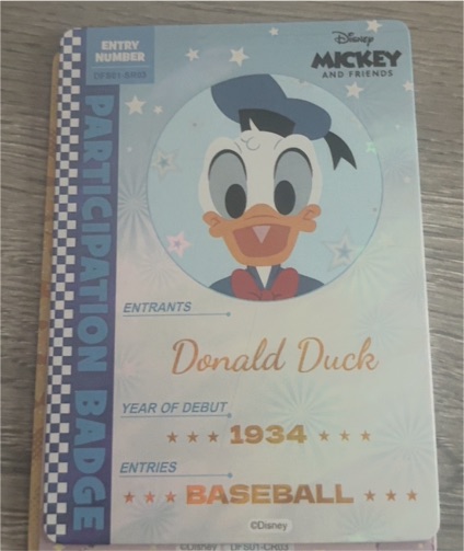 2024 Card.Fun Disney All-Star Sports SR Entry Badge DFS01SR03 Donald Duck — front