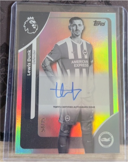 2025-26 Topps Premier League Black & White Auto #AC-LD Lewis Dunk — front