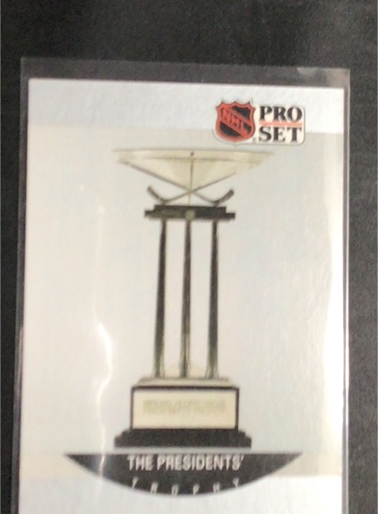 1990-91 Pro Set #387 The Presidents' Trophy Boston Bruins — front