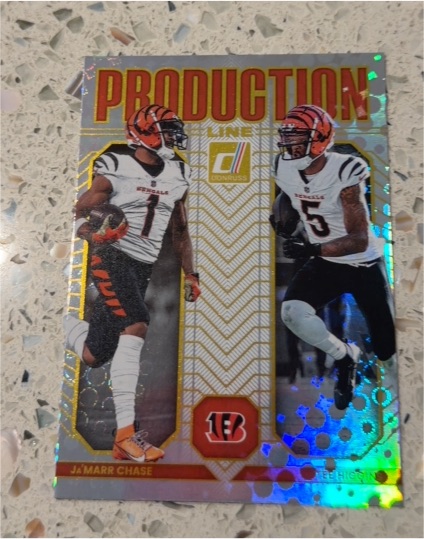 2025 Donruss Production Line #10 Ja'Marr Chase & Tee Higgins — front