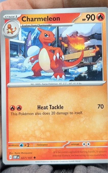 2023 Pokémon SV03: Obsidian Flames #027 Charmeleon — front