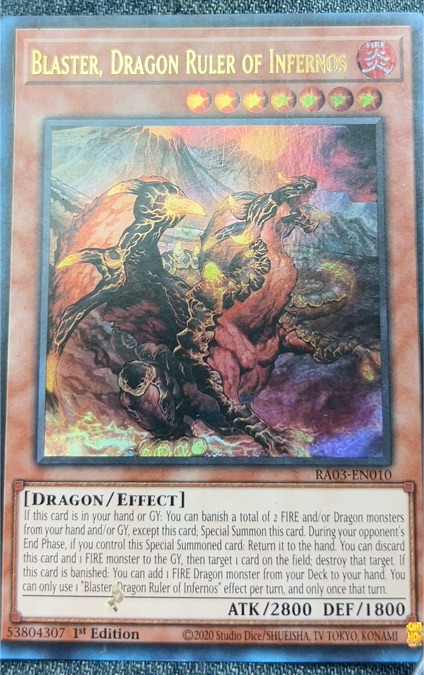 2020 Yu-Gi-Oh! RA03-EN010 Blaster, Dragon Ruler of Infernos — front