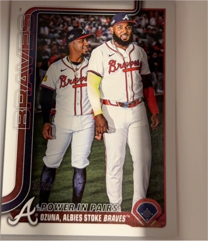 2025 Topps Update #US229 Power In Pairs Marcell Ozuna / Ozzie Albies — front