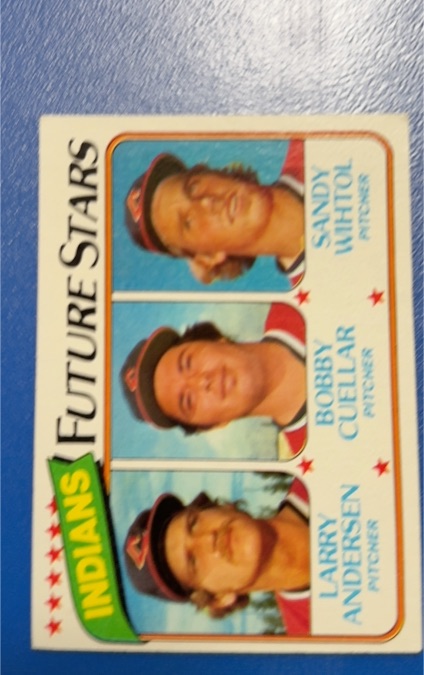 1980 Topps #665 Indians Future Stars Larry Andersen / Bobby Cuellar / Sandy Wihtol — front