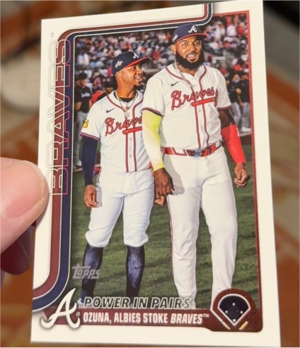 2025 Topps Update #US229 Power In Pairs Ozzie Albies, Marcell Ozuna — front