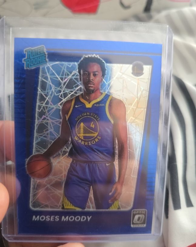 2021-22 Panini Donruss Optic #184 Moses Moody Blue Velocity Prizm Rated Rookie — front