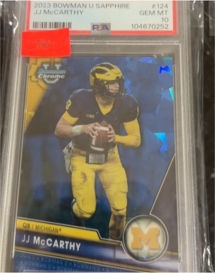 2023 Bowman U Sapphire #124 JJ McCarthy — front