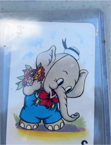 1938 Castell Bros. Ltd. Shuffled Symphonies Blue Back #3 Elmer Elephant — front