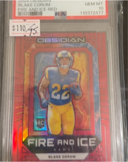 2024 Panini Obsidian #1 Blake Corum Fire and Ice — front