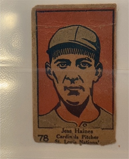 1928 W513 #78 Jesse "Pop" Haines St. Louis Cardinals Pitcher — front