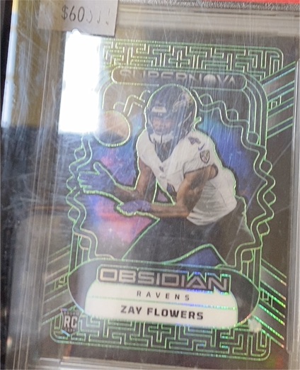 2023 Panini Obsidian #18 Zay Flowers Supernova Electric Etch — front
