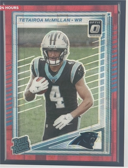 2025 Donruss Optic #314 Tetairoa McMillan Rated Rookie Preview — front