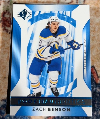 2023-24 Upper Deck SP Rookie Authentics Blue #140 Zach Benson — front