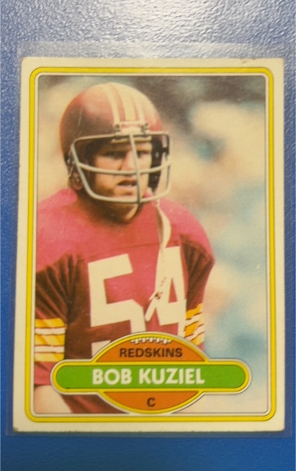 1980 Topps #104 Bob Kuziel Washington Redskins — front
