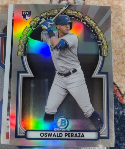 2023 Bowman Chrome Rookie of the Year Favorites #ROYF-13 Oswald Peraza — front