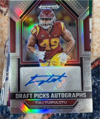2023 Panini Prizm Draft Picks Draft Picks Autographs #DPA-TUT Tuli Tuipulotu — front