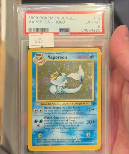 1999 Pokemon Jungle #12 Vaporeon Holo — front