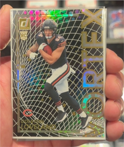 2025 Panini Donruss #19 Colston Loveland Vortex Rookie Card — front