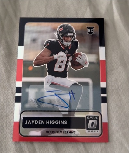 2025 Donruss Optic Jayden Higgins Rookie Card — front