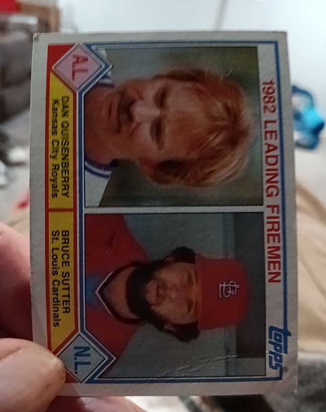 1983 Topps #708 Dan Quisenberry/Bruce Sutter Leading Firemen — front