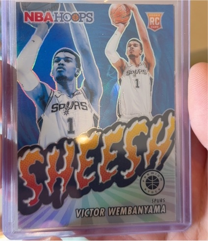 2023-24 Panini NBA Hoops Premium Stock #12 Victor Wembanyama Sheesh — front