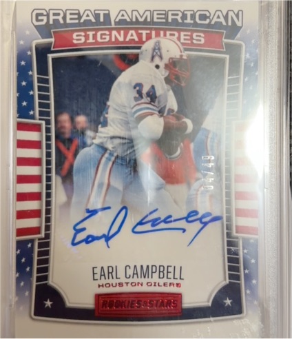 2017 Panini Rookies & Stars Great American Signatures #GS-EC Earl Campbell — front