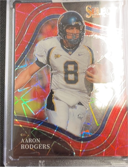 2022 Panini Select Draft Picks #126 Aaron Rodgers Field Level Red Lazer Prizm — front