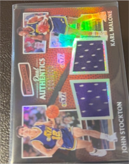 2016 Panini Aficionado Dual Authentics #21 Karl Malone/John Stockton — front