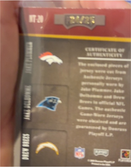 2023 Donruss NT-20 Denver Broncos Game-Worn Jersey Card — front