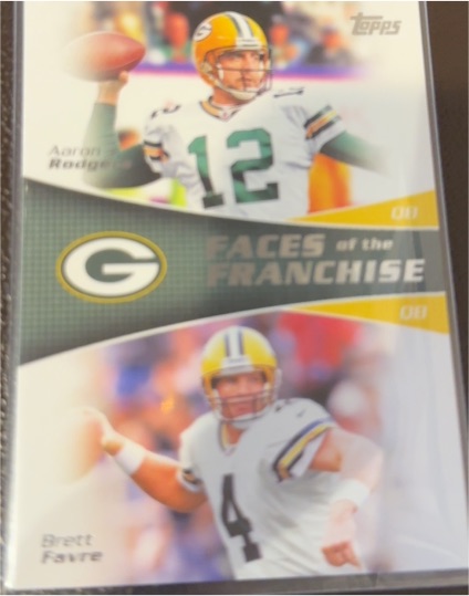 2011 Topps Faces of the Franchise #FF-RF Aaron Rodgers / Brett Favre — front