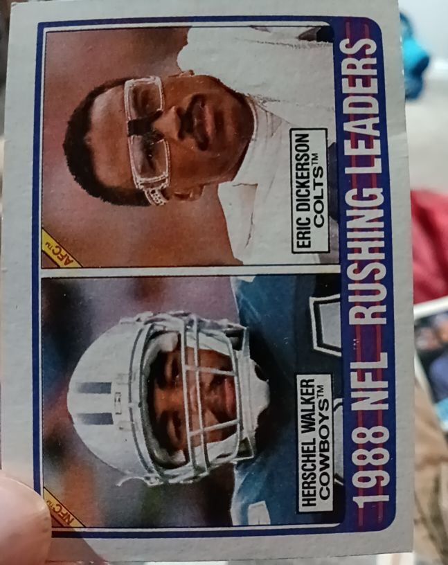 1989 Topps #219 1988 NFL Rushing Leaders (Herschel Walker / Eric Dickerson) — front