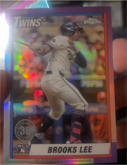 2025 Topps Chrome #90CB-20 Brooks Lee 1990 Topps Baseball 35th Anniversary — front