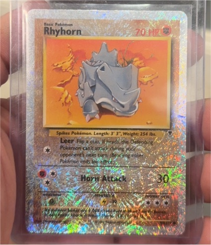 2002 Pokemon Legendary Collection #90 Rhyhorn Reverse Holo — front