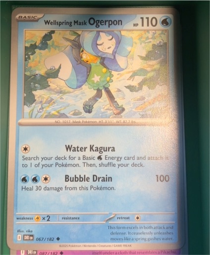 2025 Pokemon Destined Rivals #067 Wellspring Mask Ogerpon — front