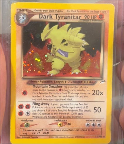 2000 Pokémon Neo Destiny #11 Dark Tyranitar — front