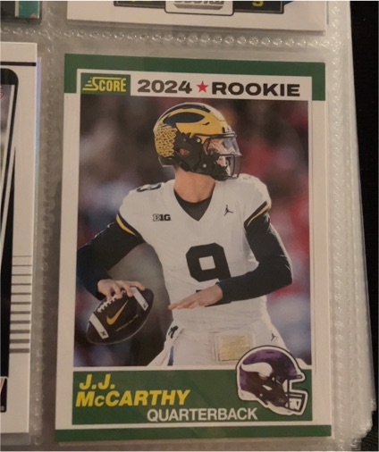 2024 Panini Score 35th Anniversary Rookie #8 J.J. McCarthy — front