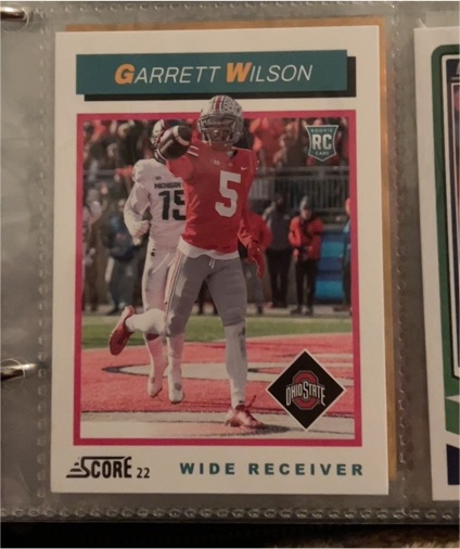 2022 Panini Score #TB8 Garrett Wilson 1992 Throwback Rookie — front