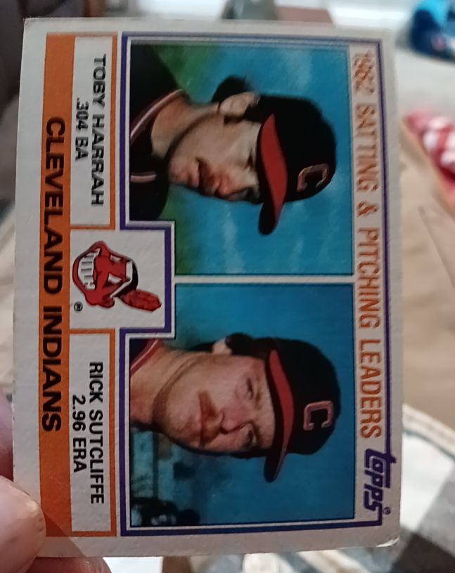 1983 Topps #141 Indians Leaders Toby Harrah / Rick Sutcliffe — front