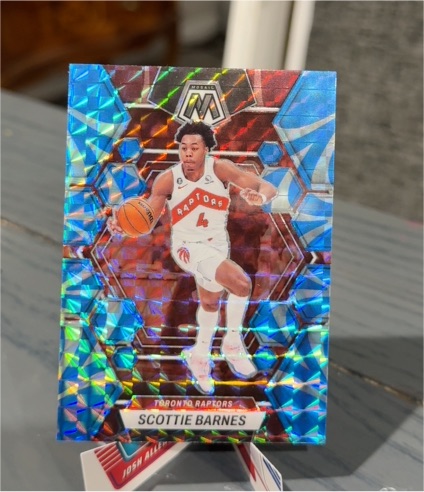 2022-23 Panini Mosaic Reactive Blue Mosaic Prizm #113 Scottie Barnes — front