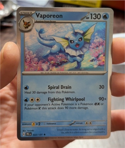 2022 Pokémon TCG Prismatic Evolutions #022 Vaporeon — front