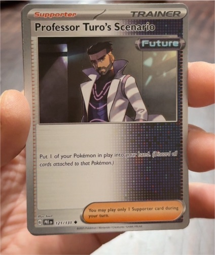 2025 Pokémon Prismatic Evolutions #121 Professor Turo's Scenario — front