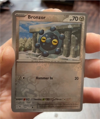2019 Pokémon Scarlet & Violet Prismatic Evolutions #066 Bronzor — front